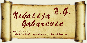 Nikolija Gabarević vizit kartica